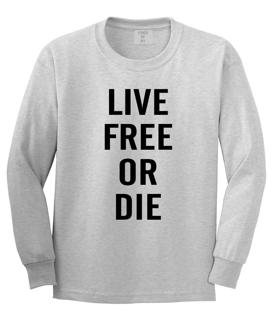 Live Free Or Die Long Sleeve T-Shirt in Grey By Kings Of NY