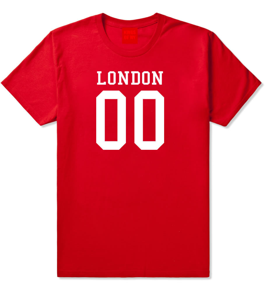 London Team 00 Jersey Boys Kids T-Shirt in Red By Kings Of NY