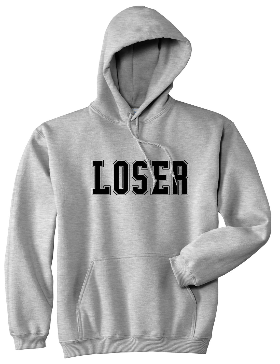 Loser College Style Pullover Hoodie in Grey By Kings Of NY