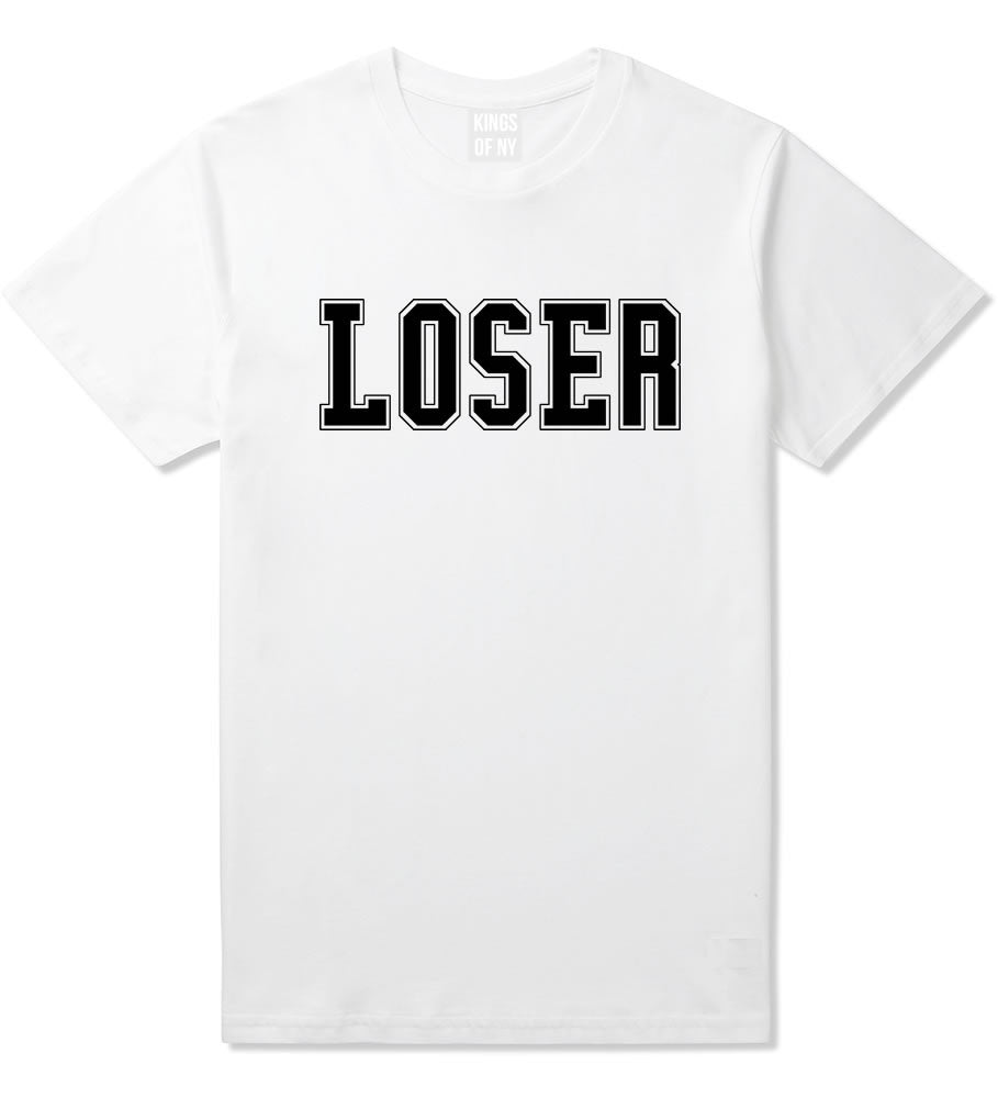 Loser College Style T-Shirt in White By Kings Of NY