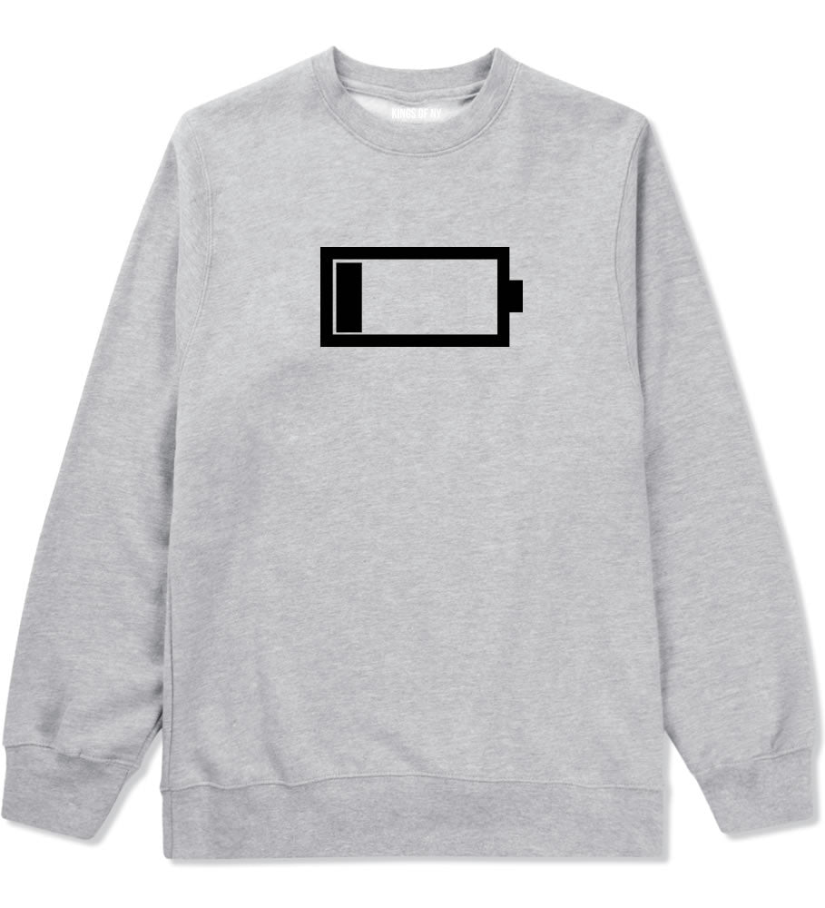 Low Battery Cell Phone Meme Emoji Crewneck Sweatshirt