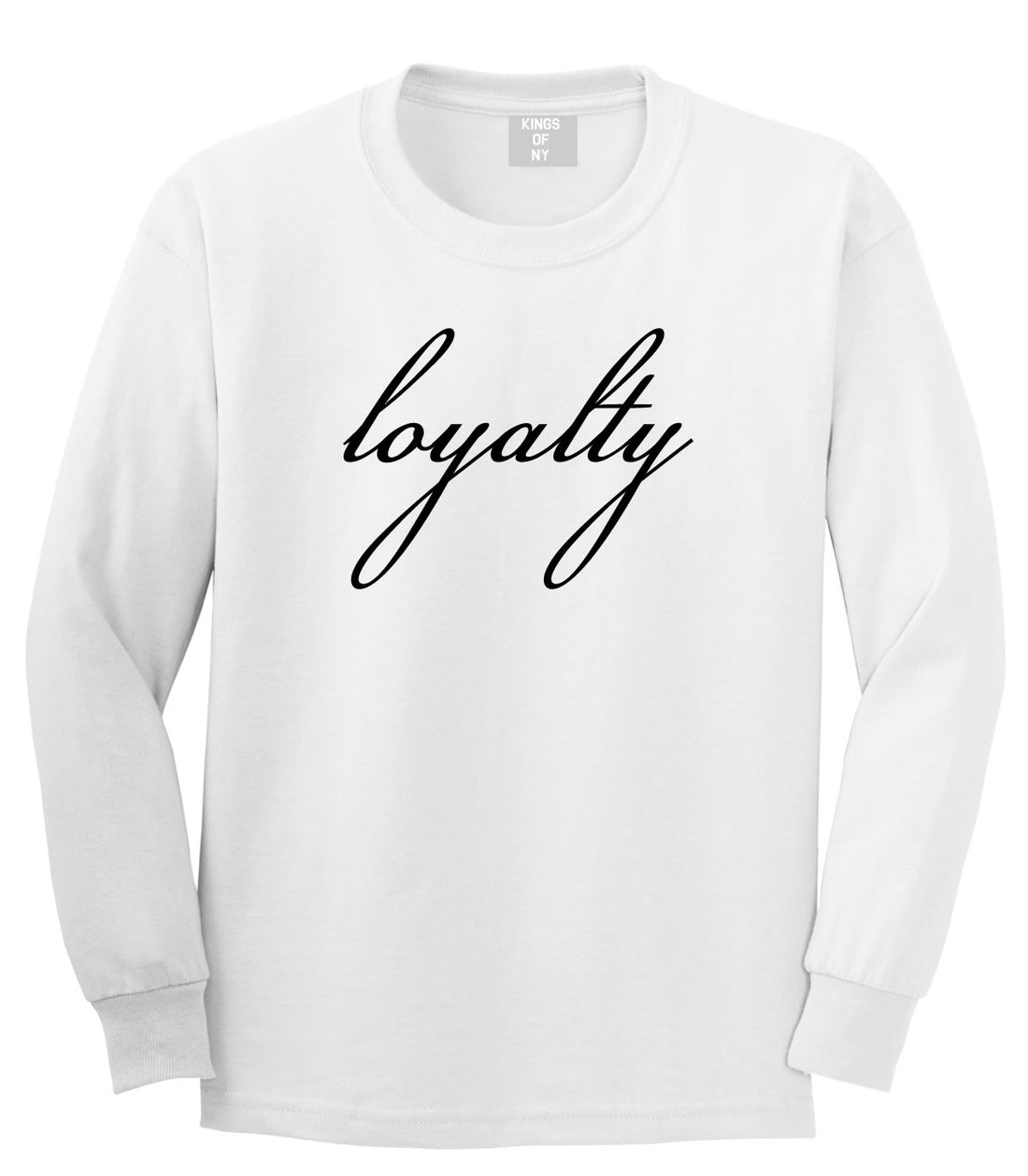 Loyalty Respect Aint New York Hoes Long Sleeve Boys Kids T-Shirt in White by Kings Of NY