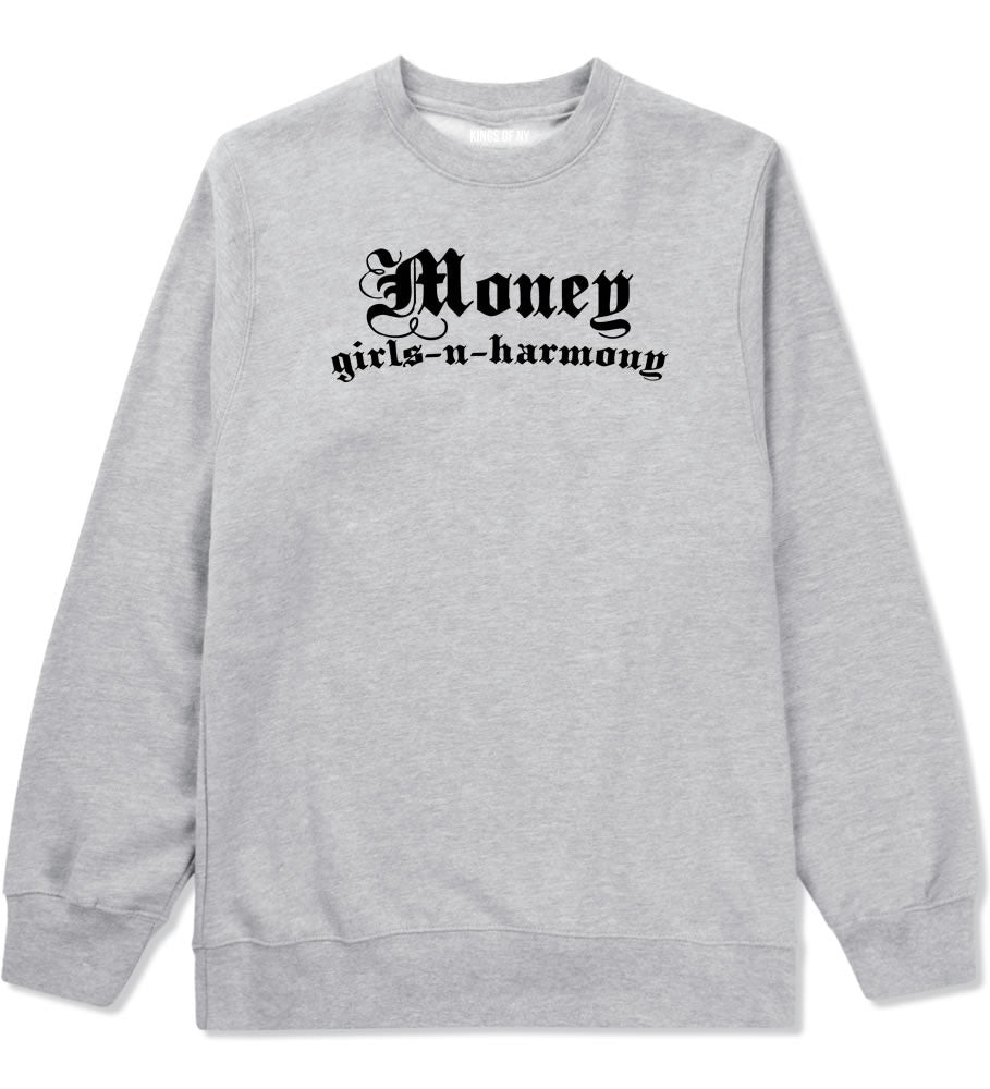 Money Girls And Harmony Crewneck Sweatshirt in Grey By Kings Of NY