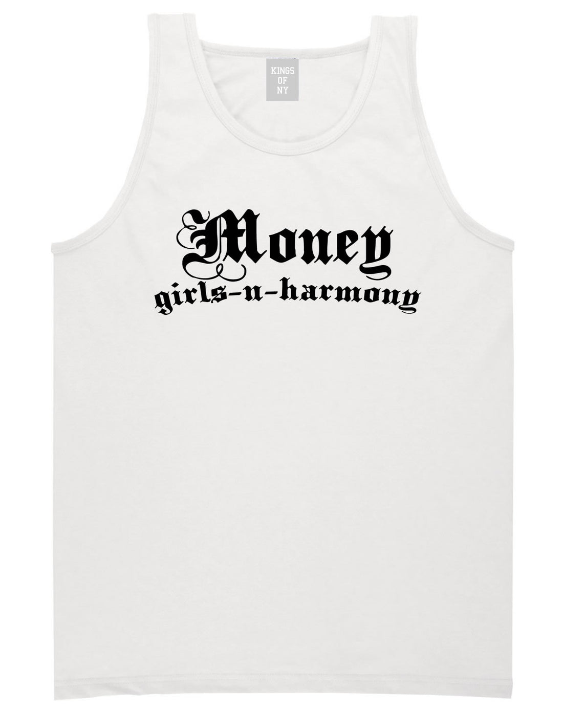 Money Girls And Harmony Tank Top in White By Kings Of NY