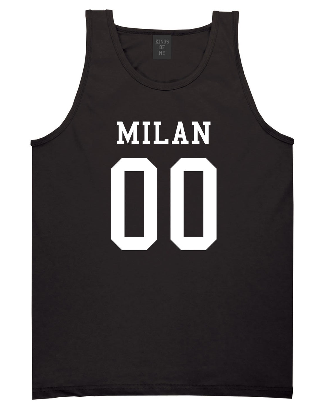 Milan Team 00 Jersey Tank Top in Black By Kings Of NY