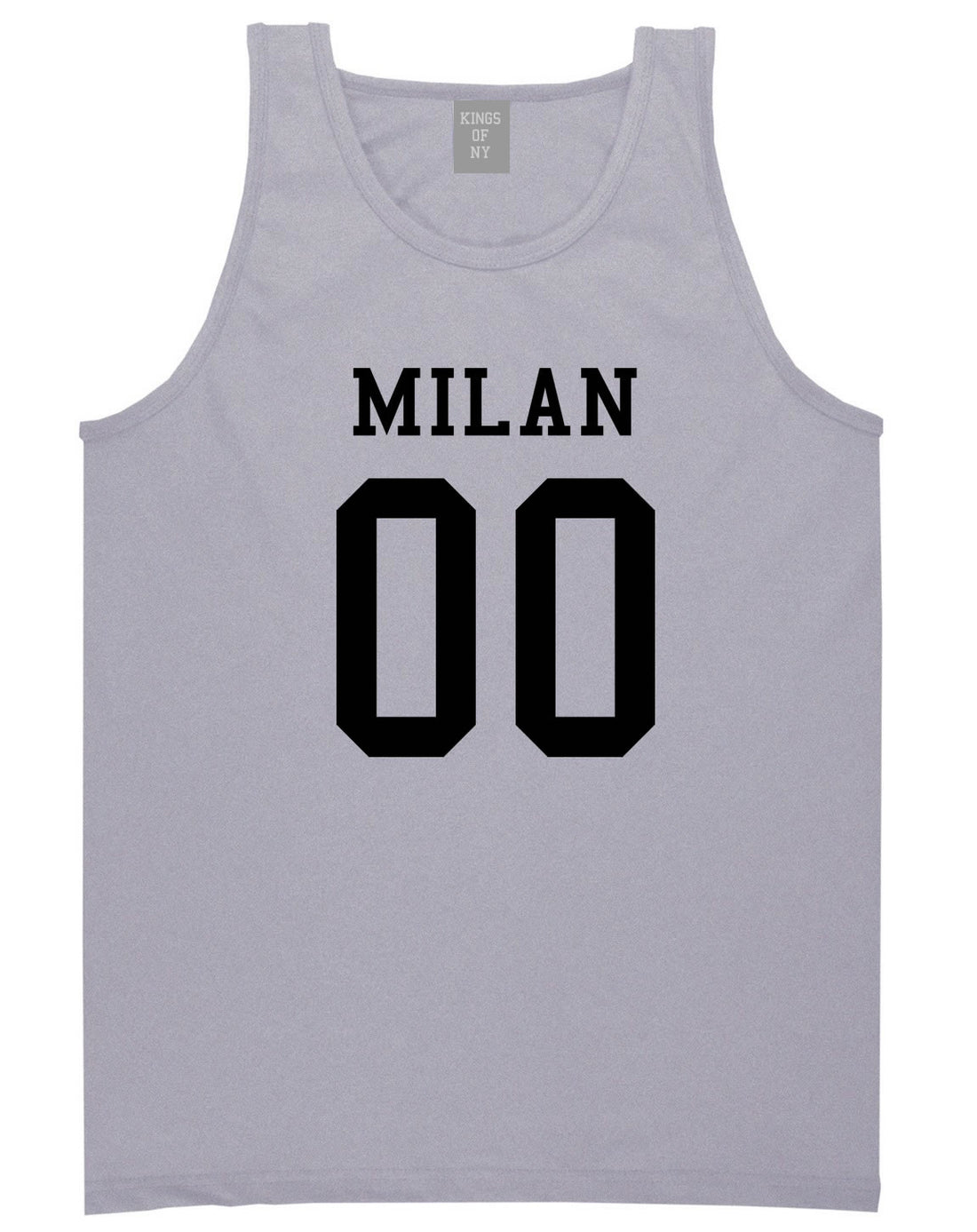 Milan Team 00 Jersey Tank Top in Grey By Kings Of NY