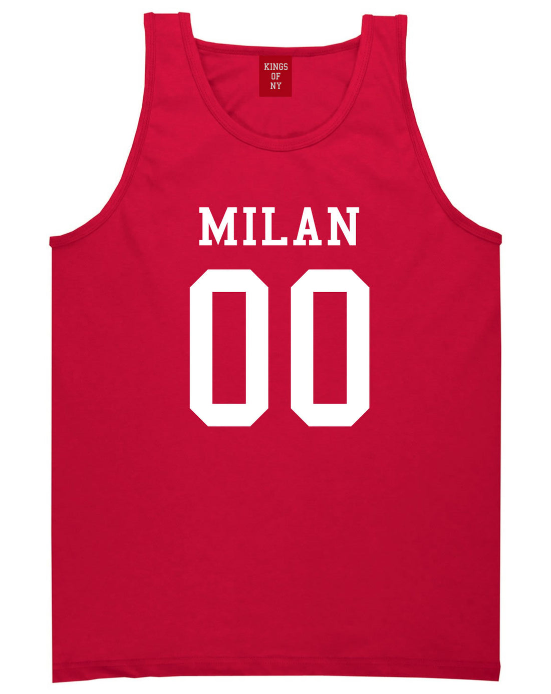 Milan Team 00 Jersey Tank Top in Red By Kings Of NY