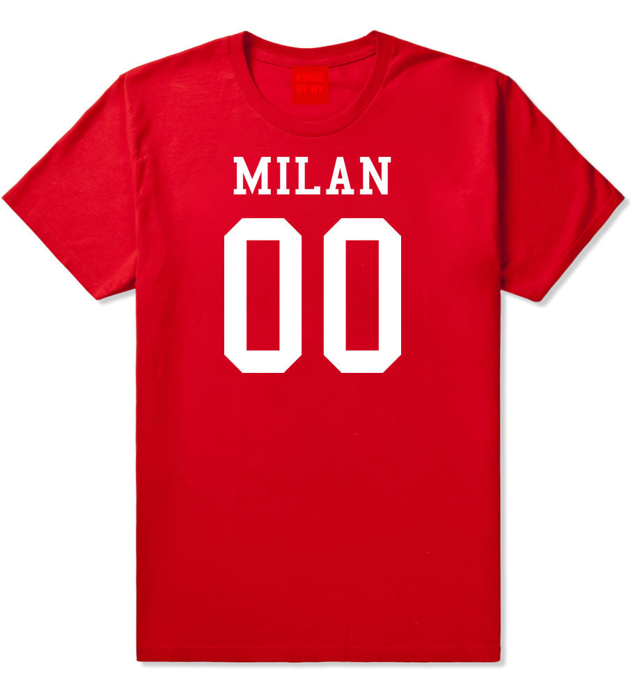 Milan Team 00 Jersey Boys Kids T-Shirt in Red By Kings Of NY