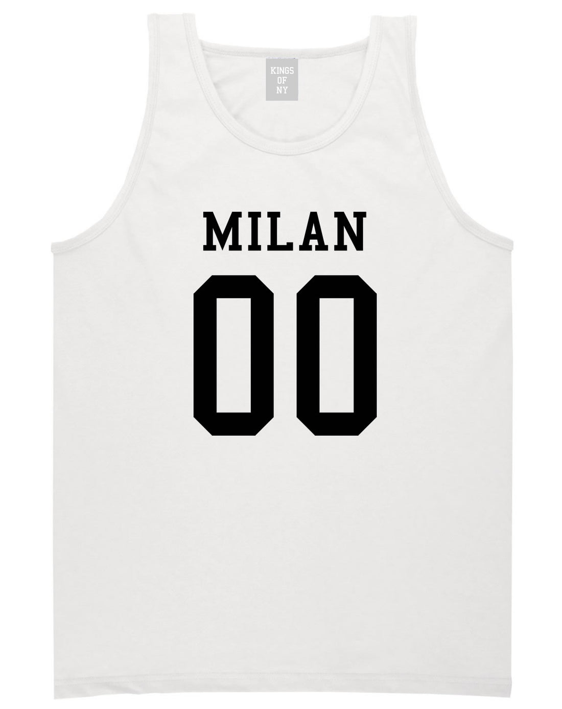 Milan Team 00 Jersey Tank Top in White By Kings Of NY