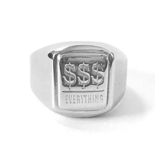 Money Over Everything Silver Ring