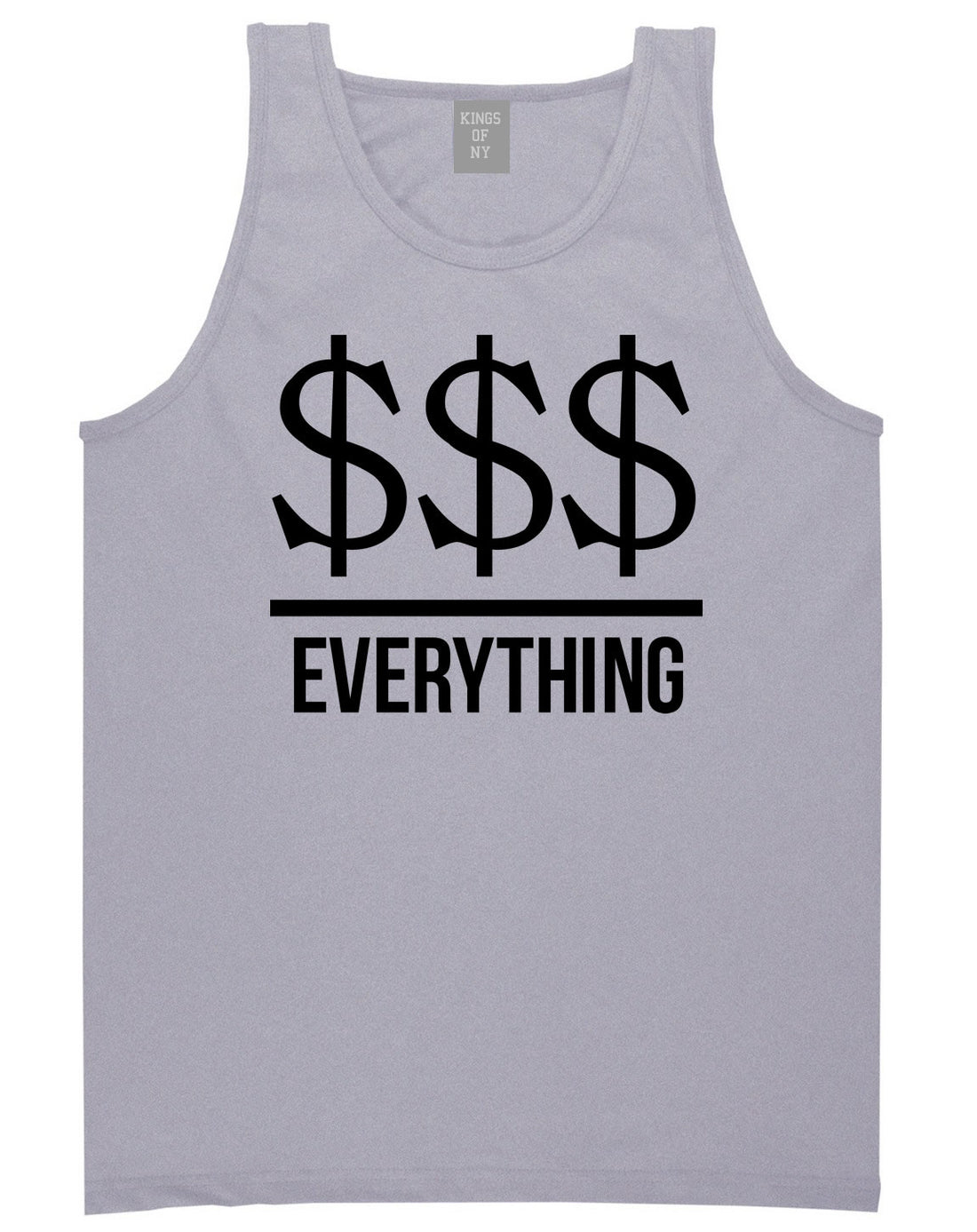 Kings Of NY Money Over Everything Tank Top in Grey