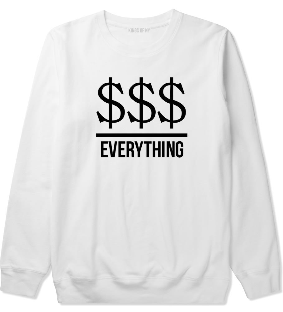 Kings Of NY Money Over Everything Crewneck Sweatshirt in White