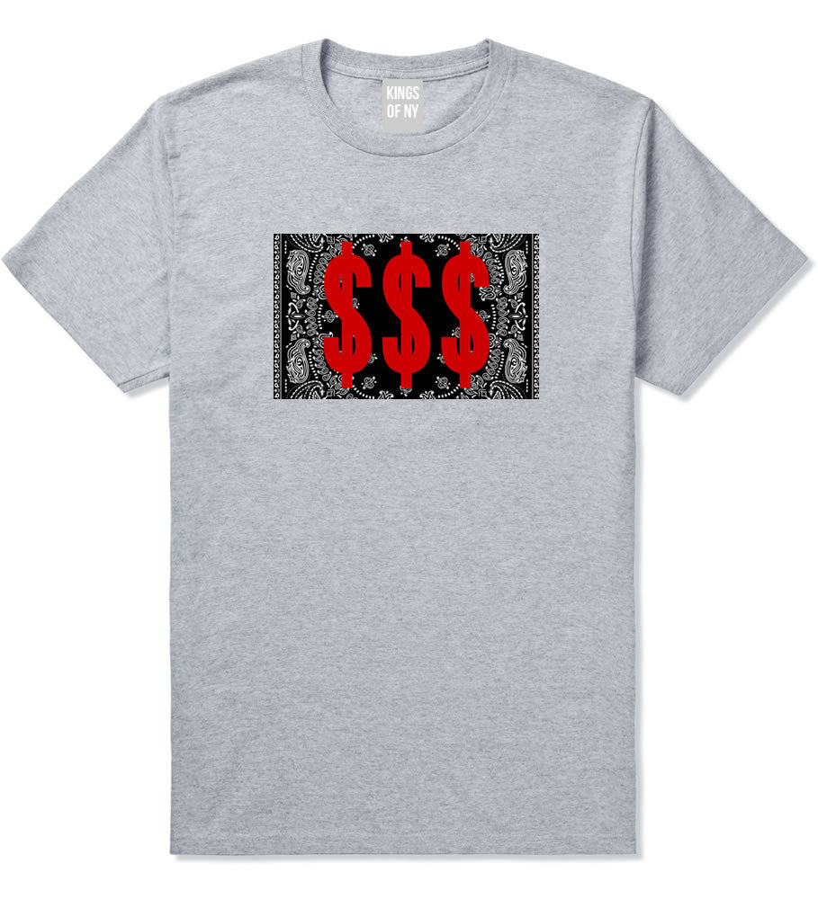 Money Bandana Gang T-Shirt in Grey By Kings Of NY