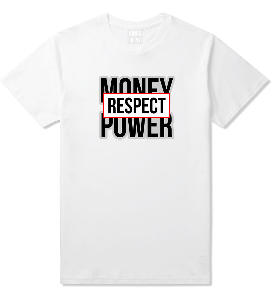 Money Power Respect T-Shirt in White By Kings Of NY