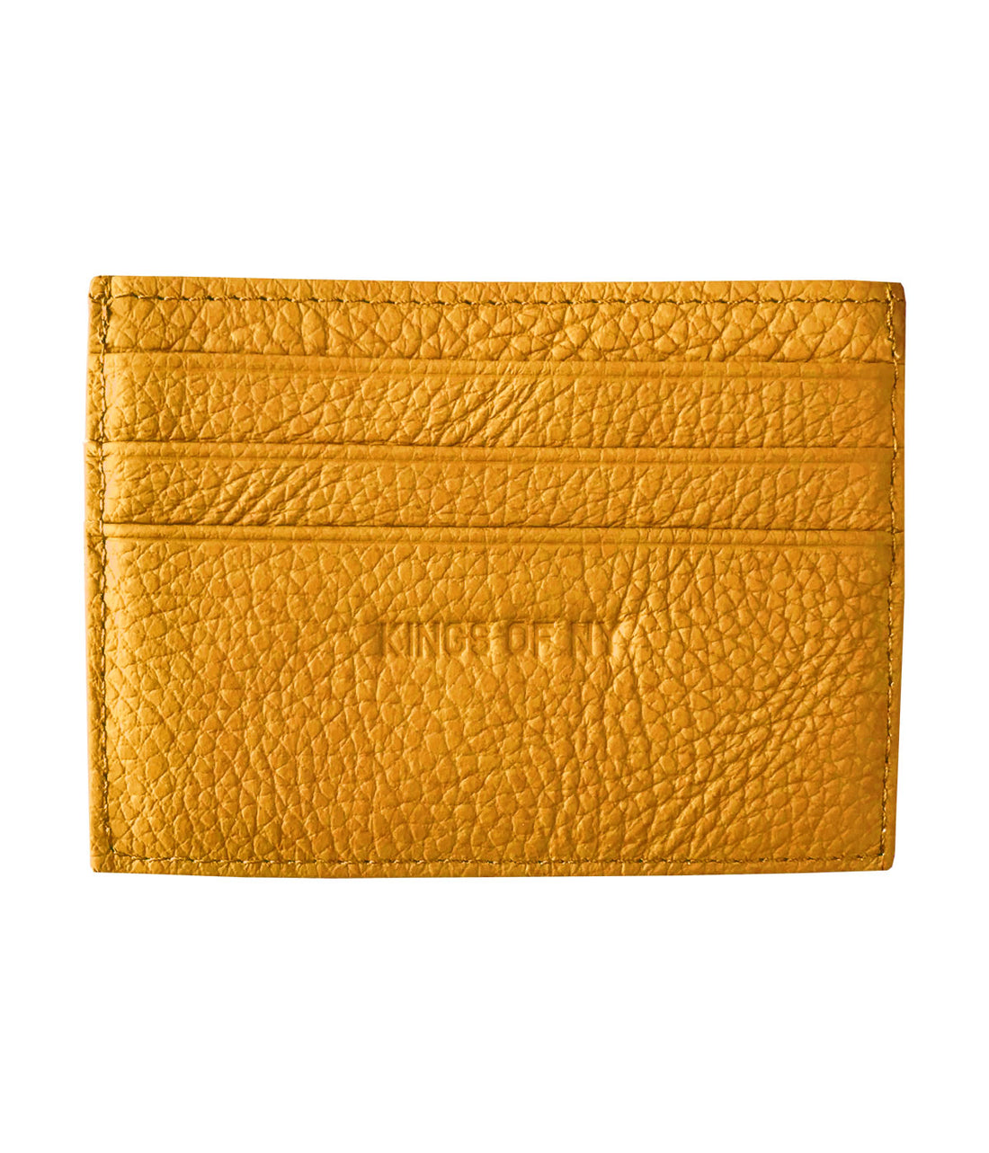 Kings Of NY Pebble Leather Card Holder Wallet Mustard Yellow