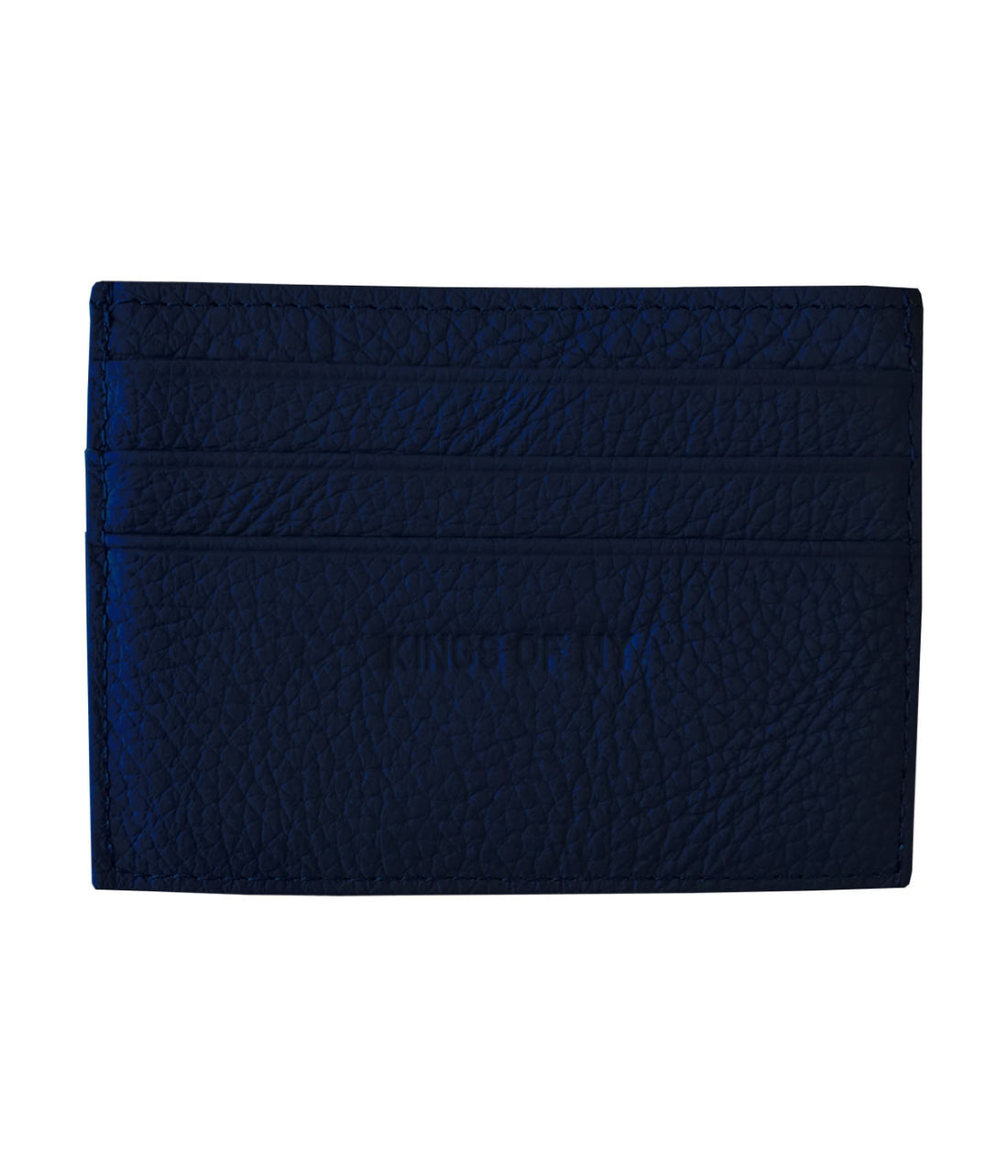 Kings Of NY Pebble Leather Card Holder Wallet Navy Blue