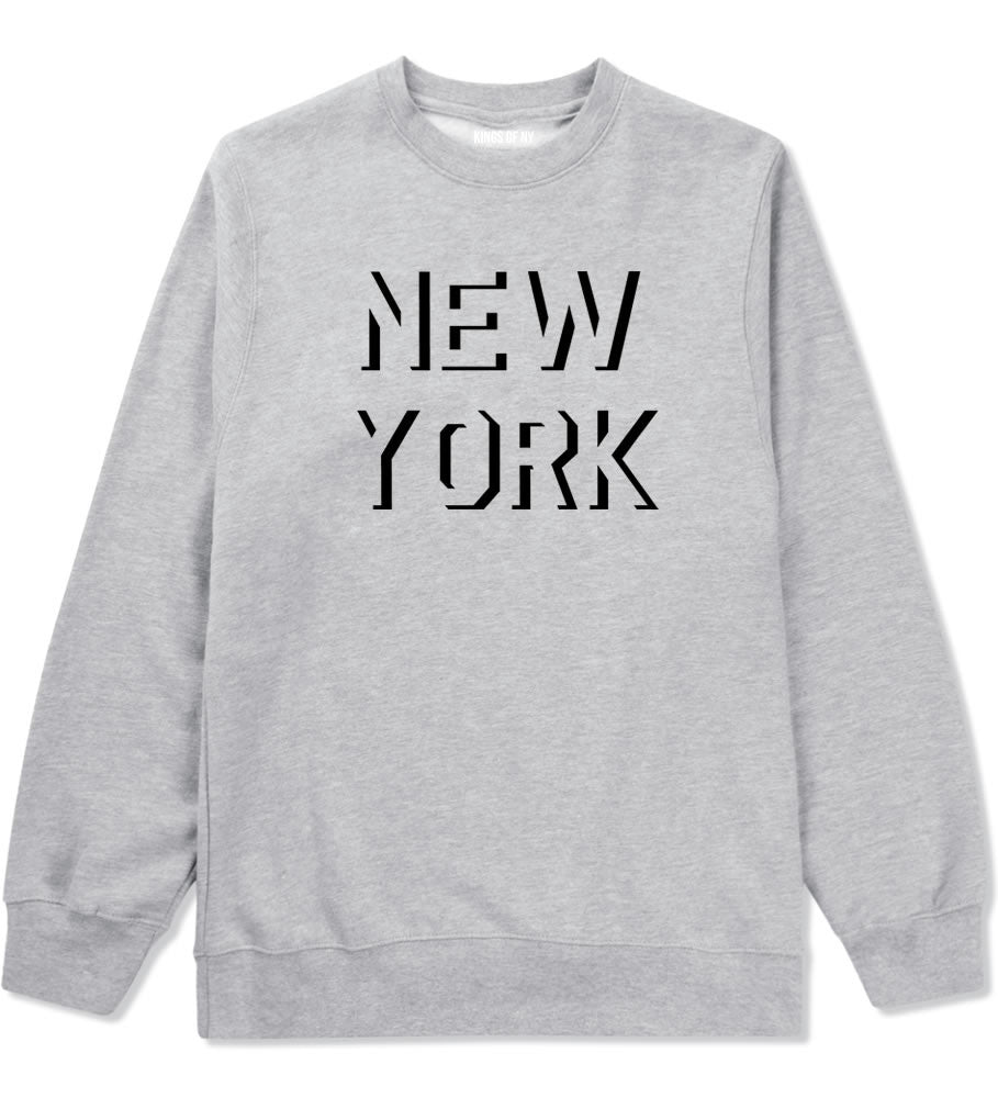 New York Shadow Logo Crewneck Sweatshirt in Grey