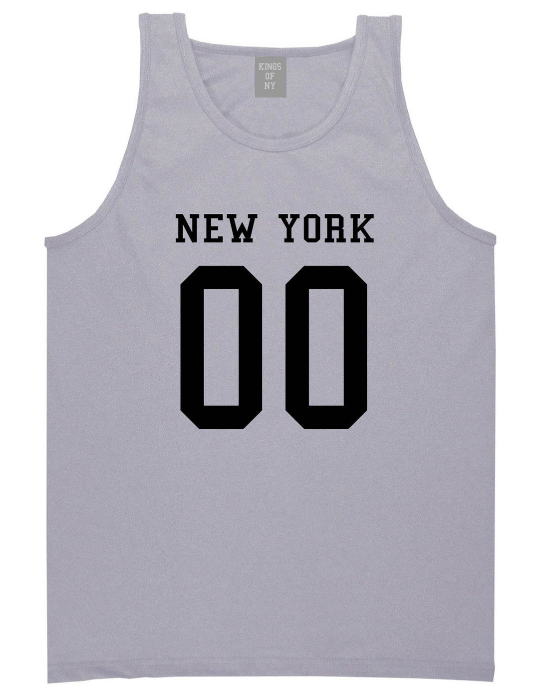New York Team 00 Jersey Tank Top in Grey By Kings Of NY