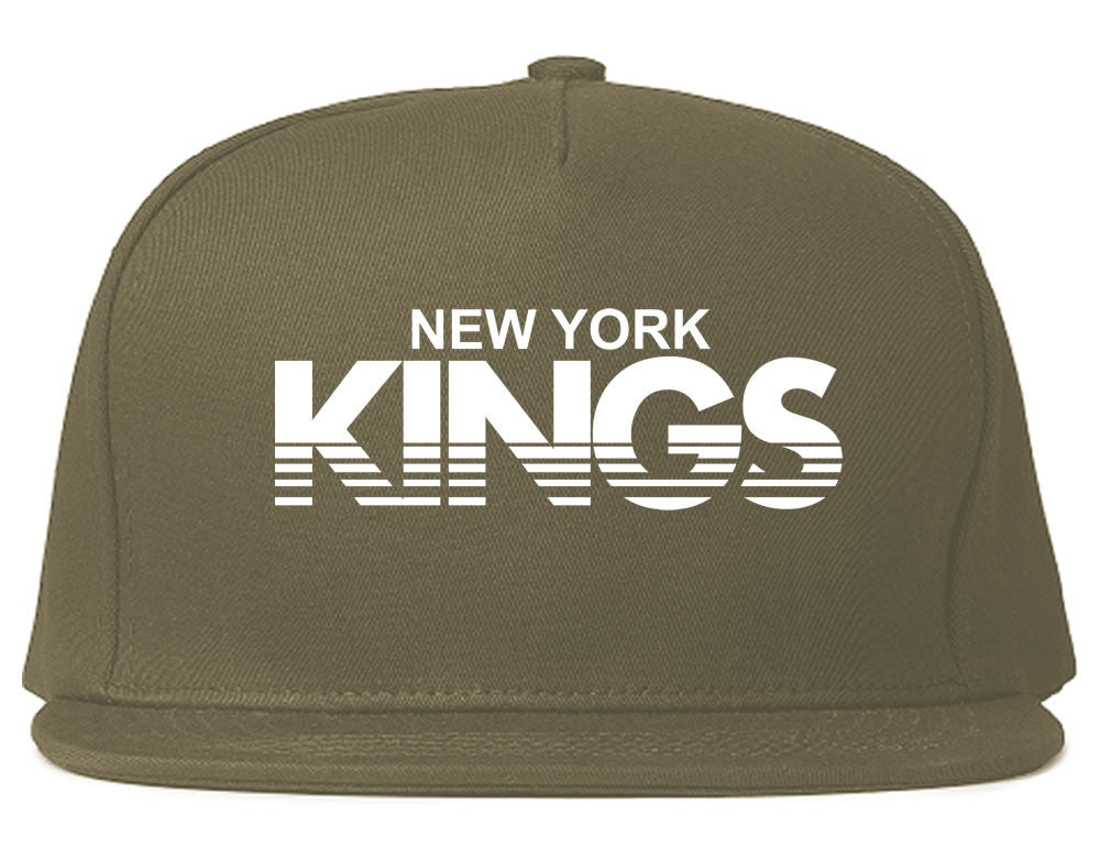 New York Kings Racing Style Snapback Hat in Grey by Kings Of NY