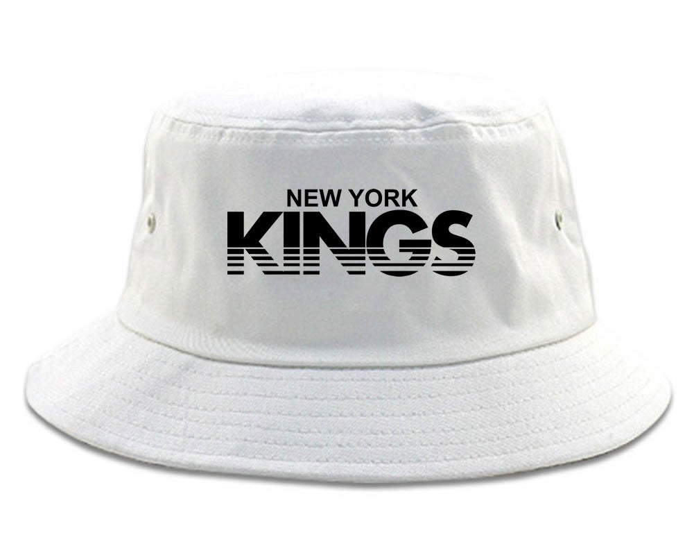 New York Kings Racing Style Bucket Hat in White by Kings Of NY
