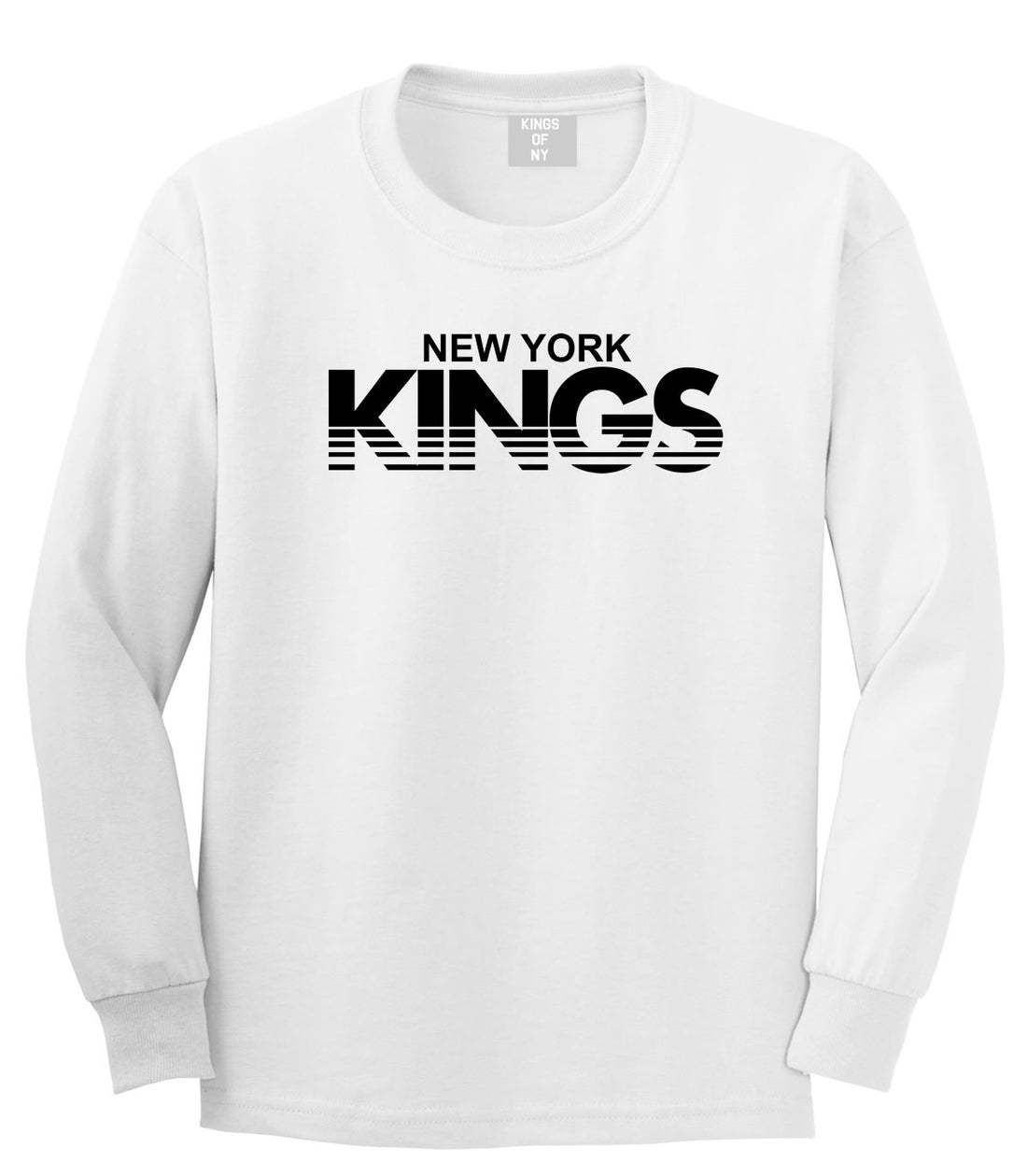 New York Kings Racing Style Long Sleeve T-Shirt in White by Kings Of NY