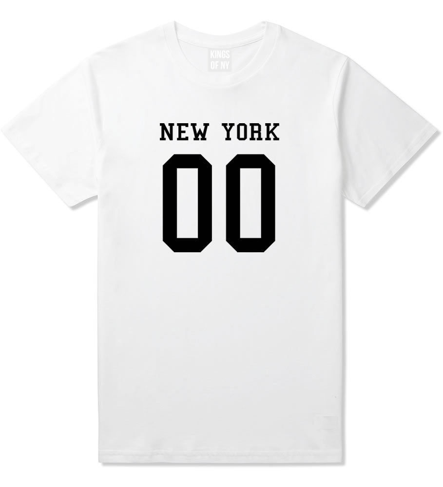 New York Team 00 Jersey T-Shirt in White By Kings Of NY