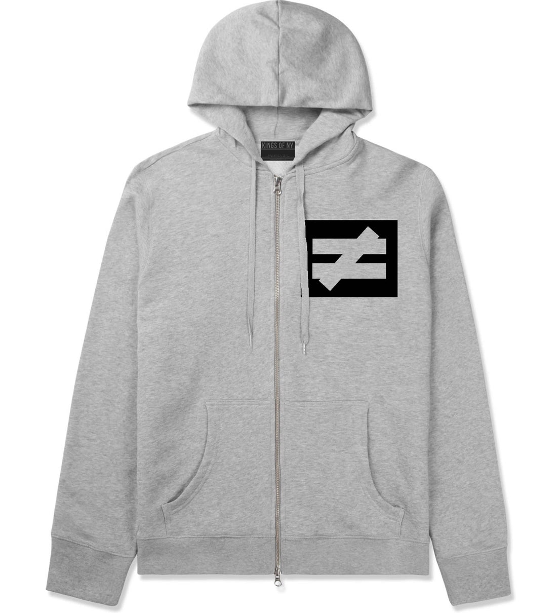 No Equal No Competition Zip Up Hoodie Hoody in Grey by Kings Of NY