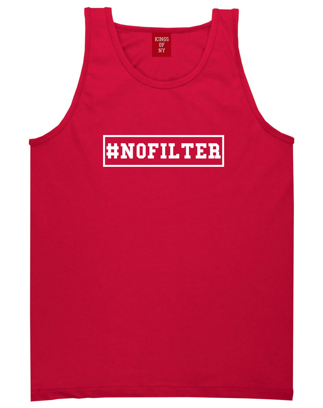 No Filter Selfie Tank Top in Red By Kings Of NY
