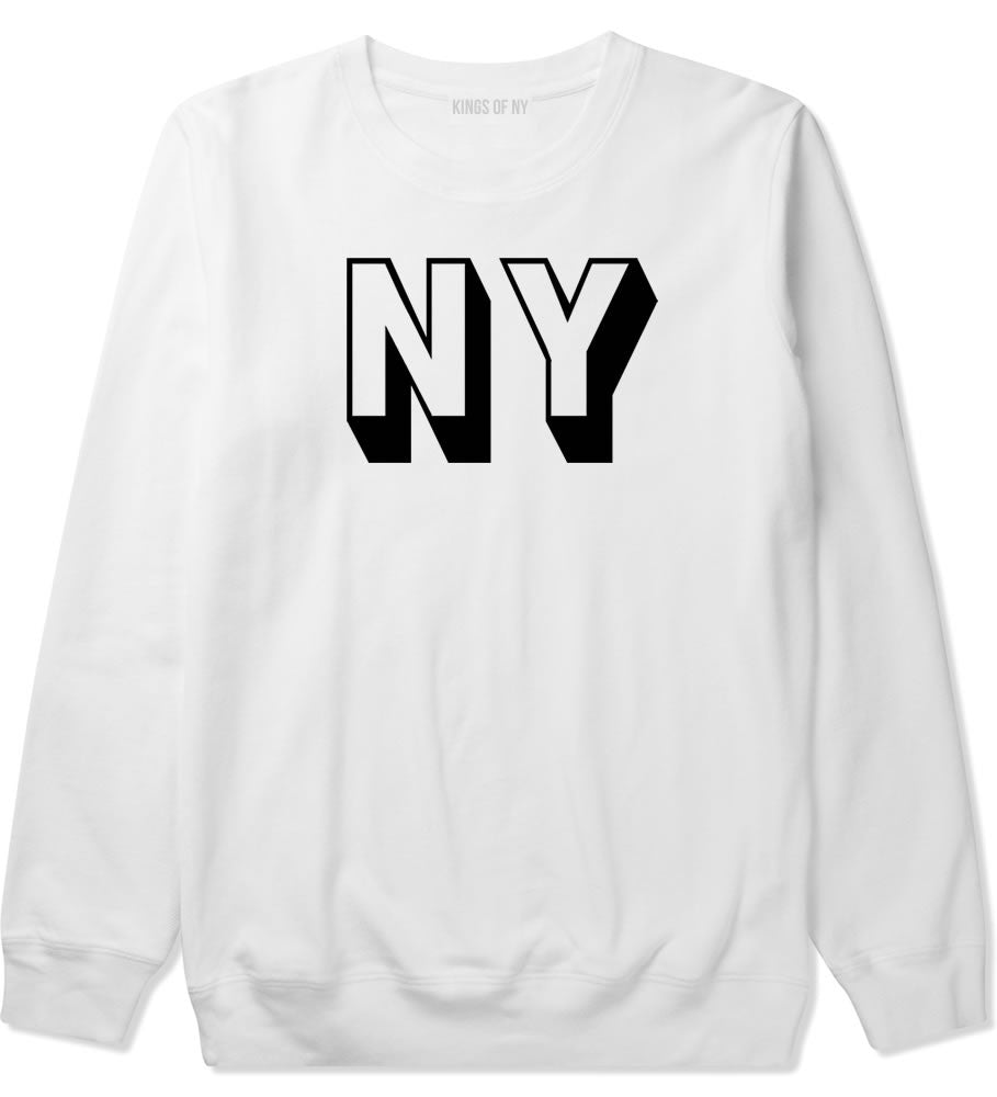 NY Block Letter New York Crewneck Sweatshirt in White By Kings Of NY