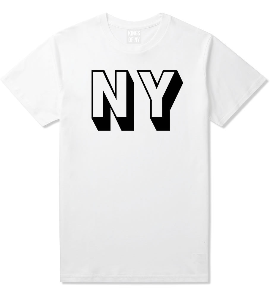 NY Block Letter New York T-Shirt in White By Kings Of NY