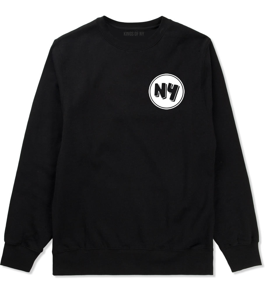 NY Circle Chest Logo Crewneck Sweatshirt in Black By Kings Of NY