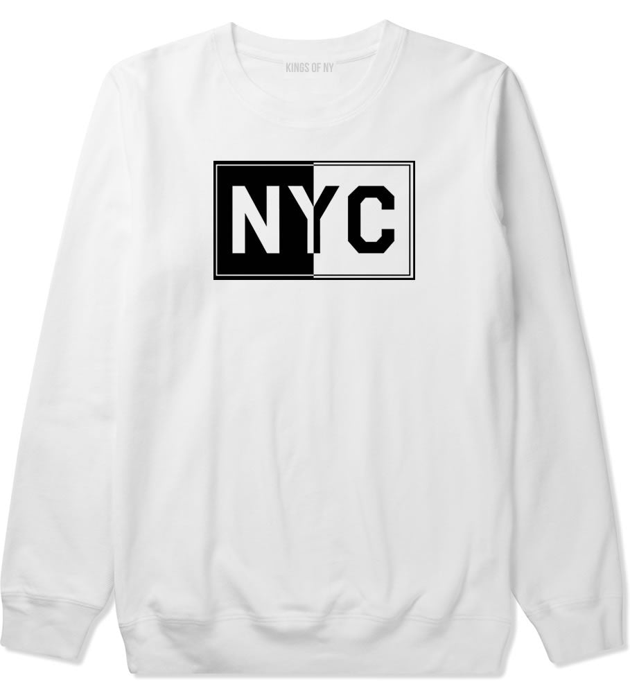 NYC Rectangle New York City Crewneck Sweatshirt in White By Kings Of NY