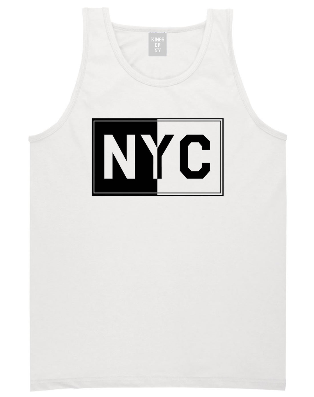 NYC Rectangle New York City Tank Top in White By Kings Of NY