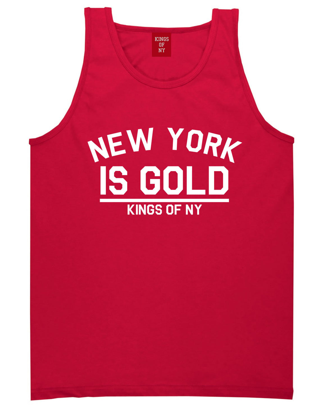 New York Is Gold Tank Top in Red by Kings Of NY