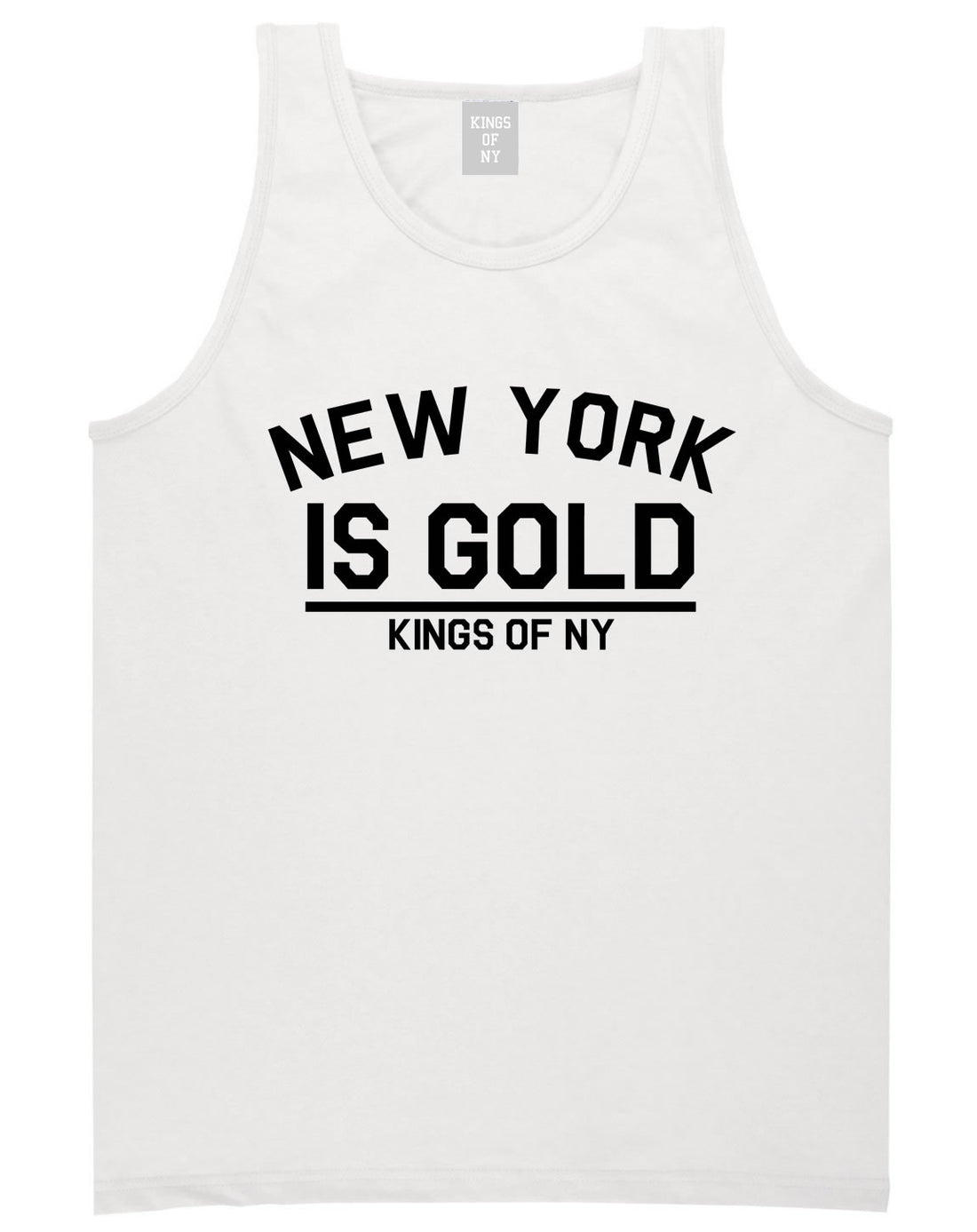 New York Is Gold Tank Top in White by Kings Of NY
