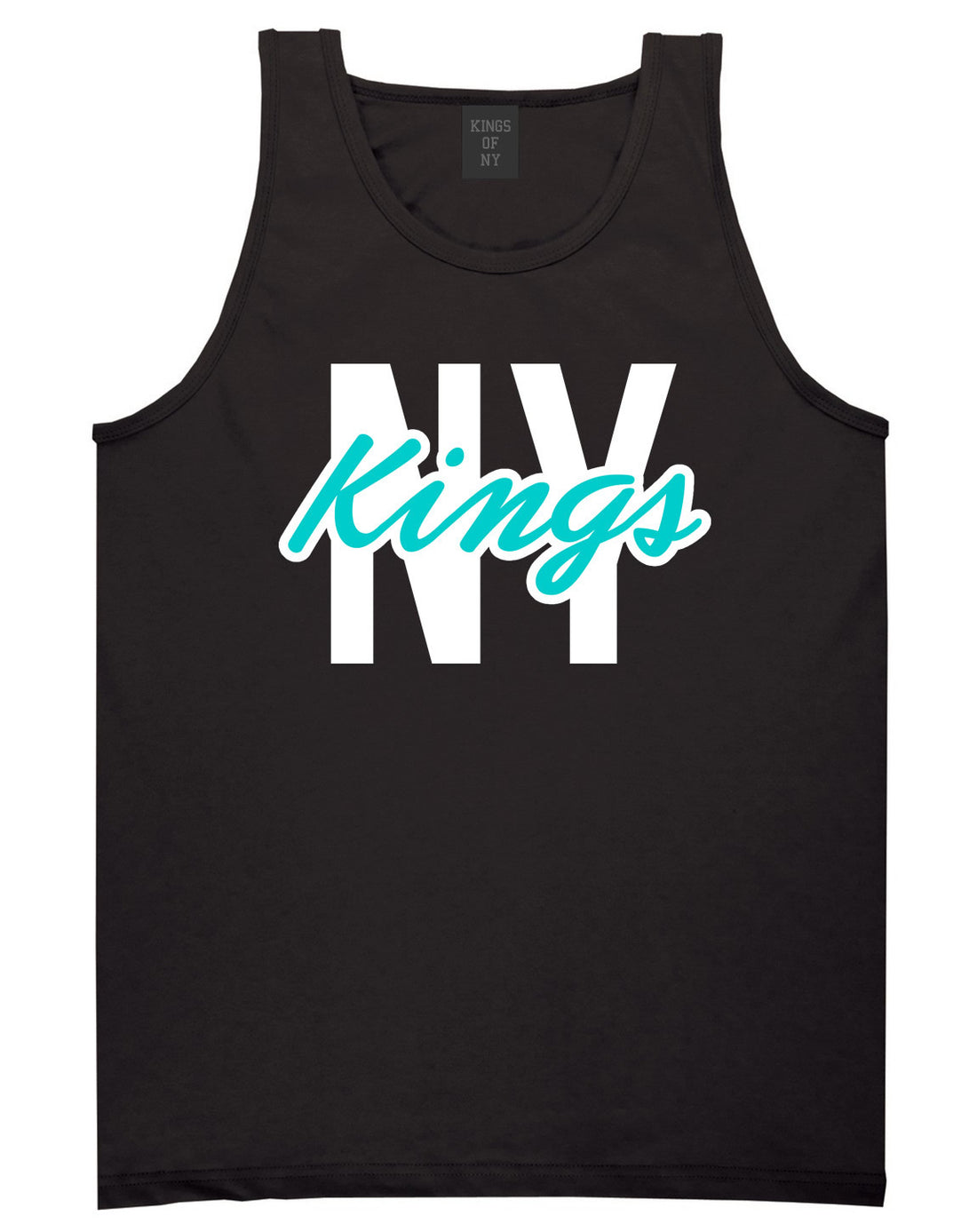 Kings Of NY New York Blue Script Tank Top in Black