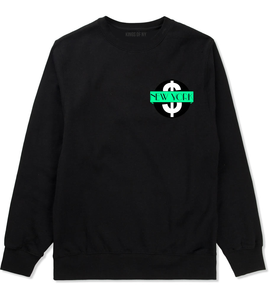 New York Mint Chest Logo Boys Kids Crewneck Sweatshirt in Black By Kings Of NY