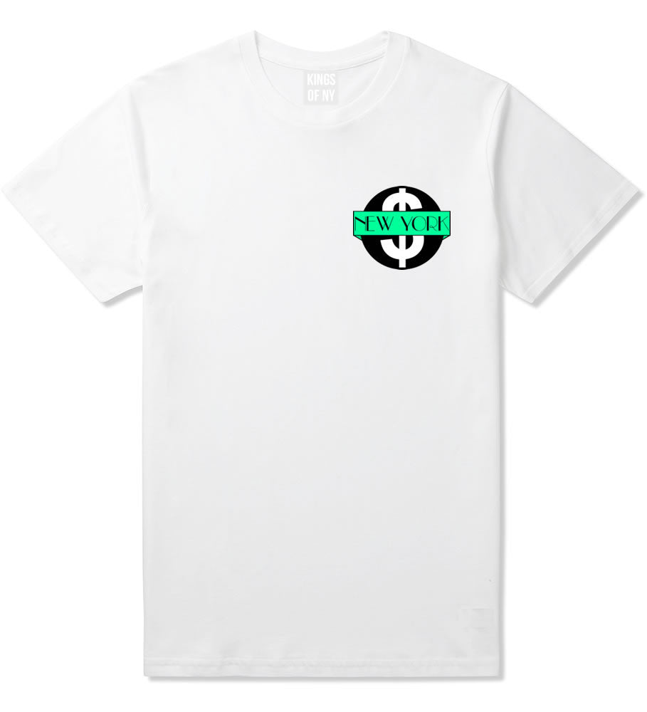 New York Mint Chest Logo T-Shirt in White By Kings Of NY