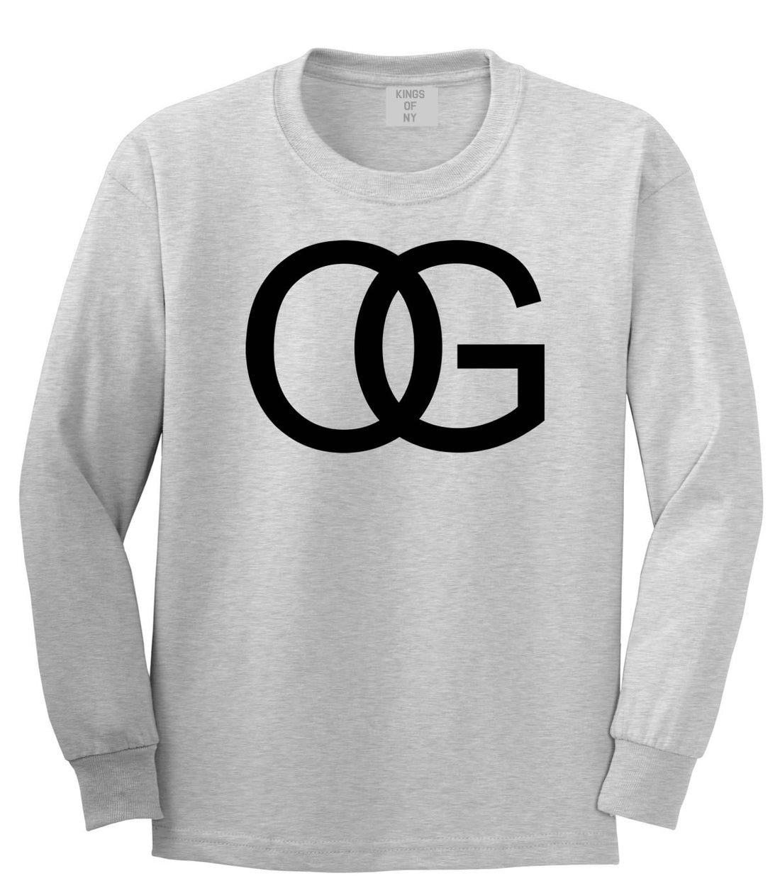 OG Original Gangsta Gangster Style Green Long Sleeve T-Shirt In Grey by Kings Of NY