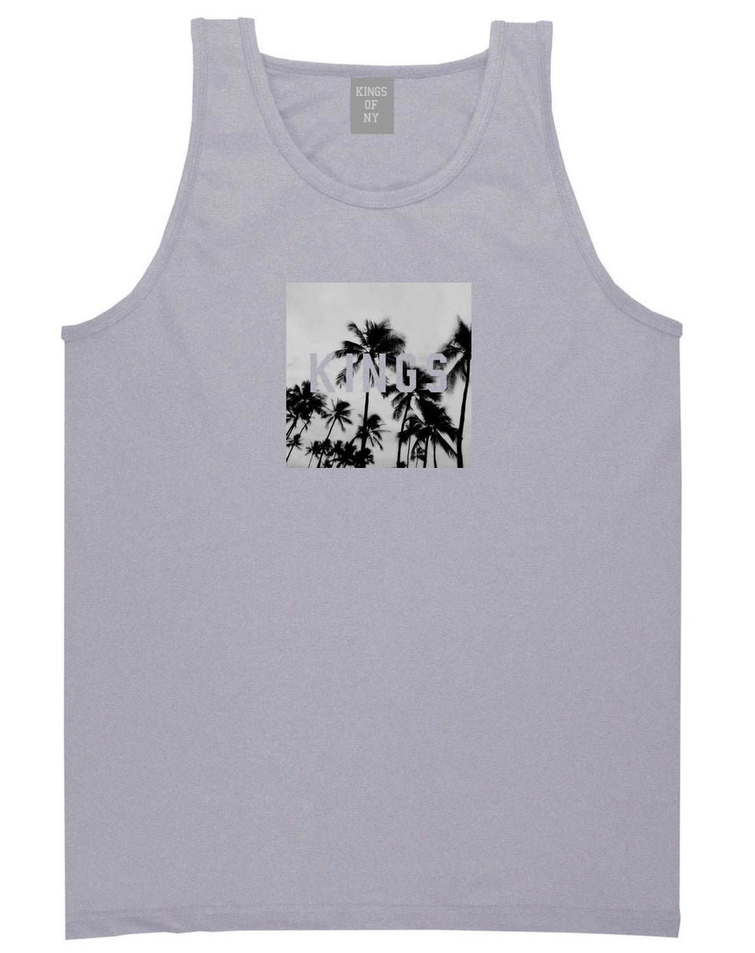 Kings Palm Trees Logo Tank Top in Grey By Kings Of NY