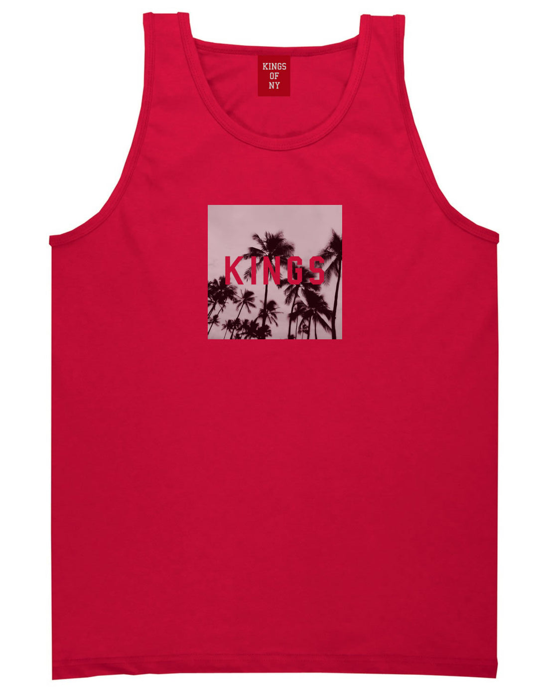 Kings Palm Trees Logo Tank Top in Red By Kings Of NY