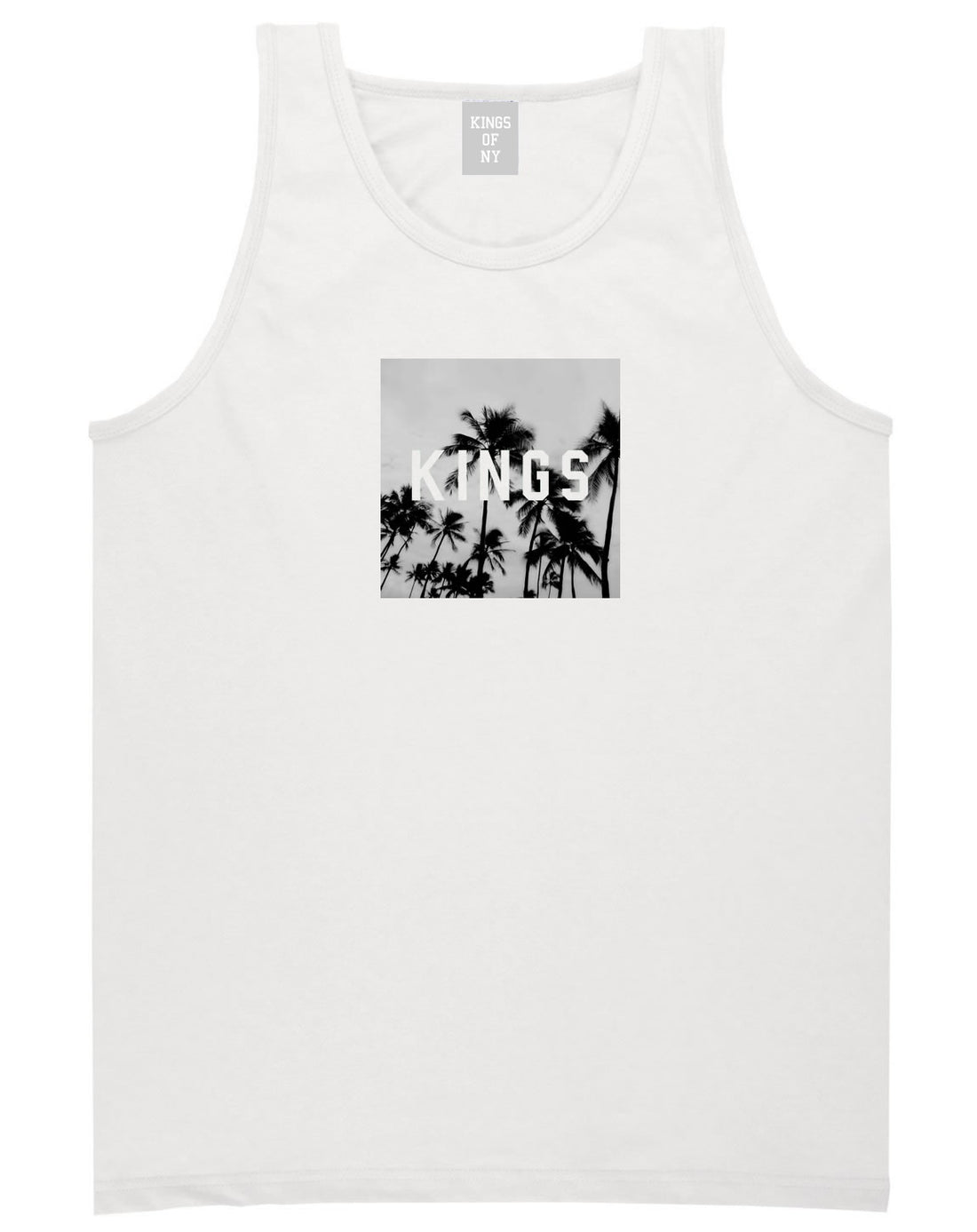 Kings Palm Trees Logo Tank Top in White By Kings Of NY