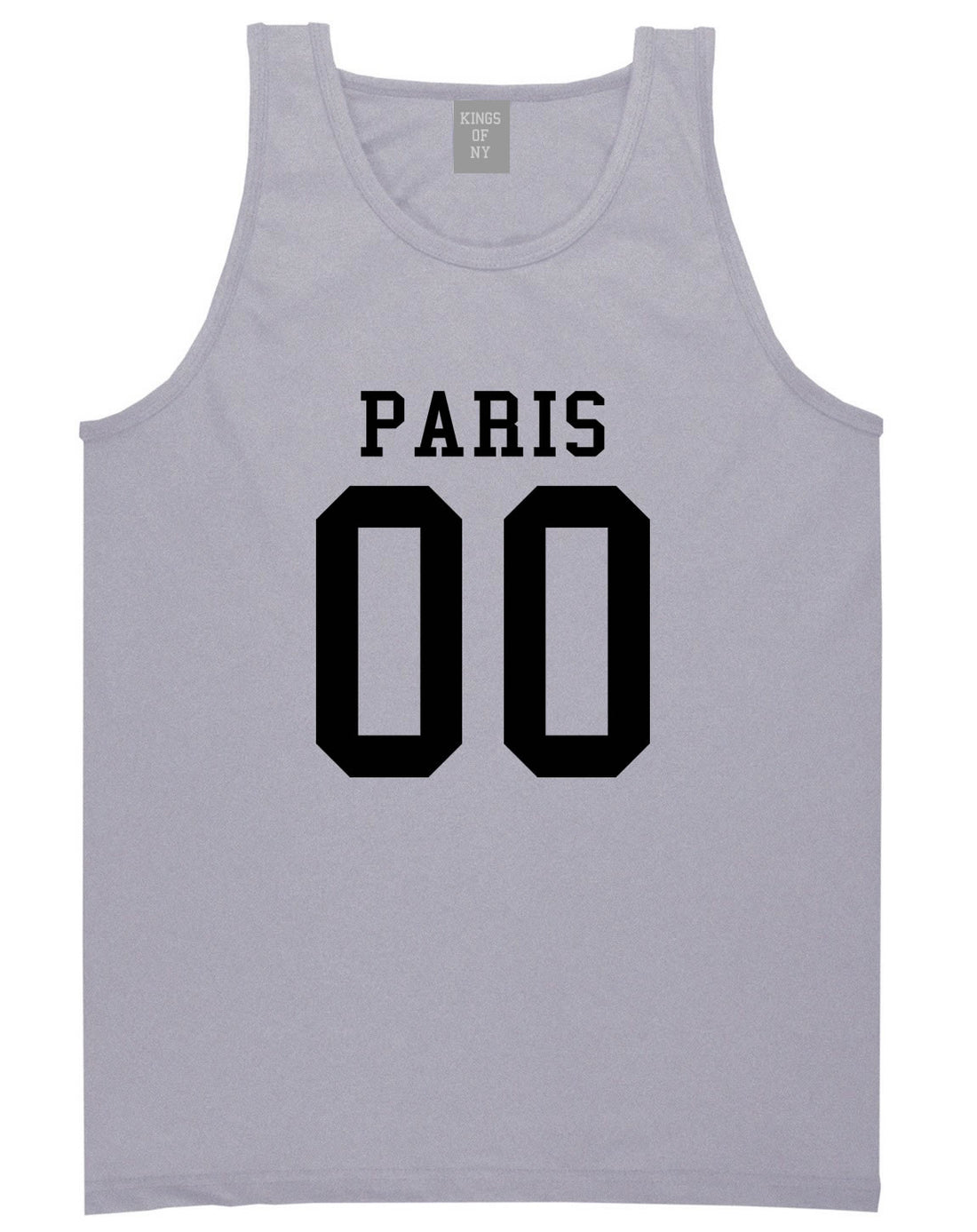 Paris Team 00 Jersey Tank Top in Grey By Kings Of NY