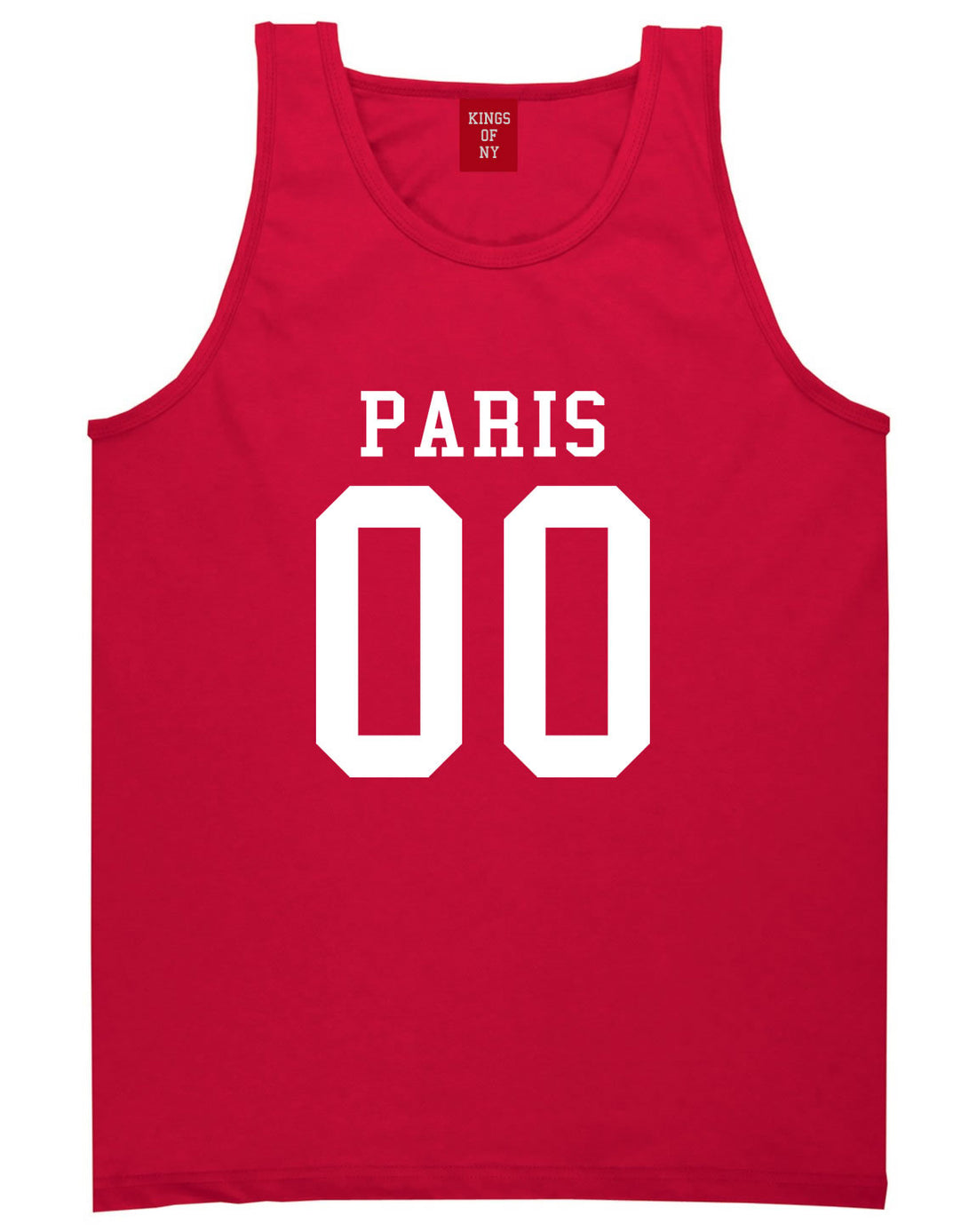 Paris Team 00 Jersey Tank Top in Red By Kings Of NY