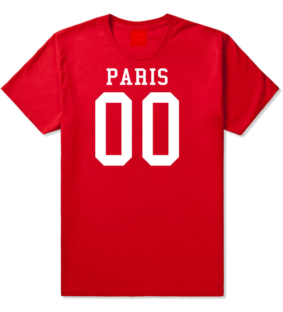 Paris Team 00 Jersey Boys Kids T-Shirt in Red By Kings Of NY