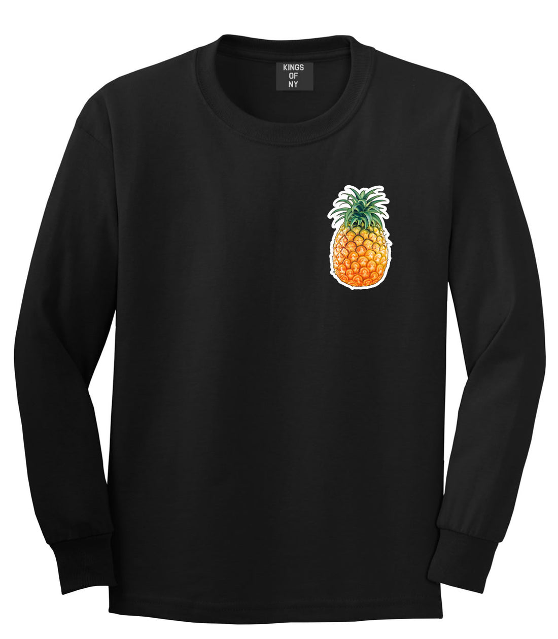 Pineapple Chest Logo Emoji Meme Long Sleeve T-Shirt