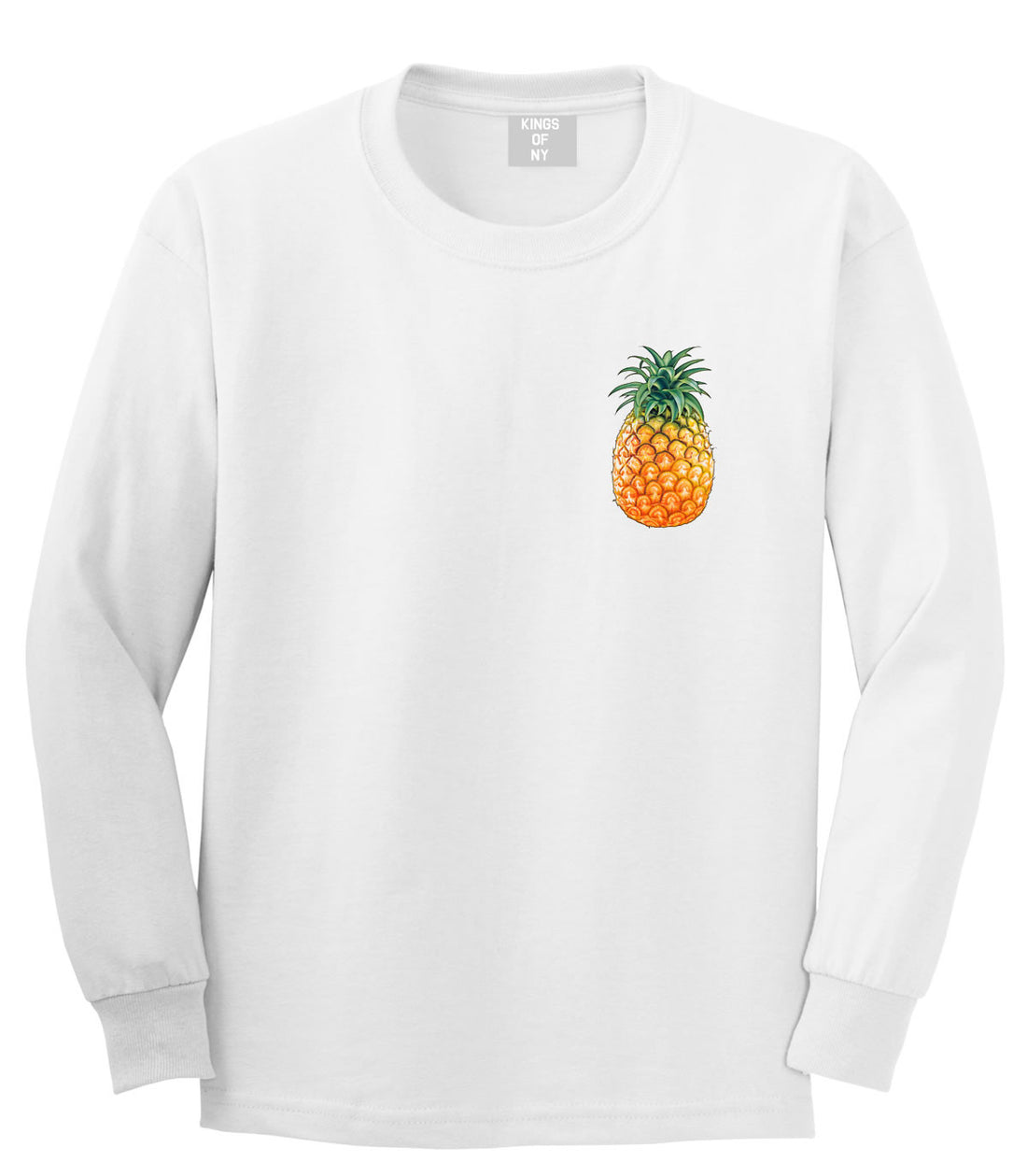 Pineapple Chest Logo Emoji Meme Long Sleeve T-Shirt