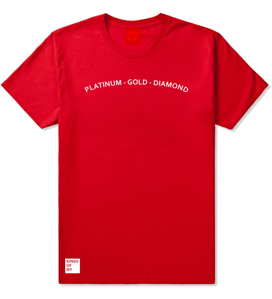 Platinum Gold Diamond T-Shirt in Red by Kings Of NY