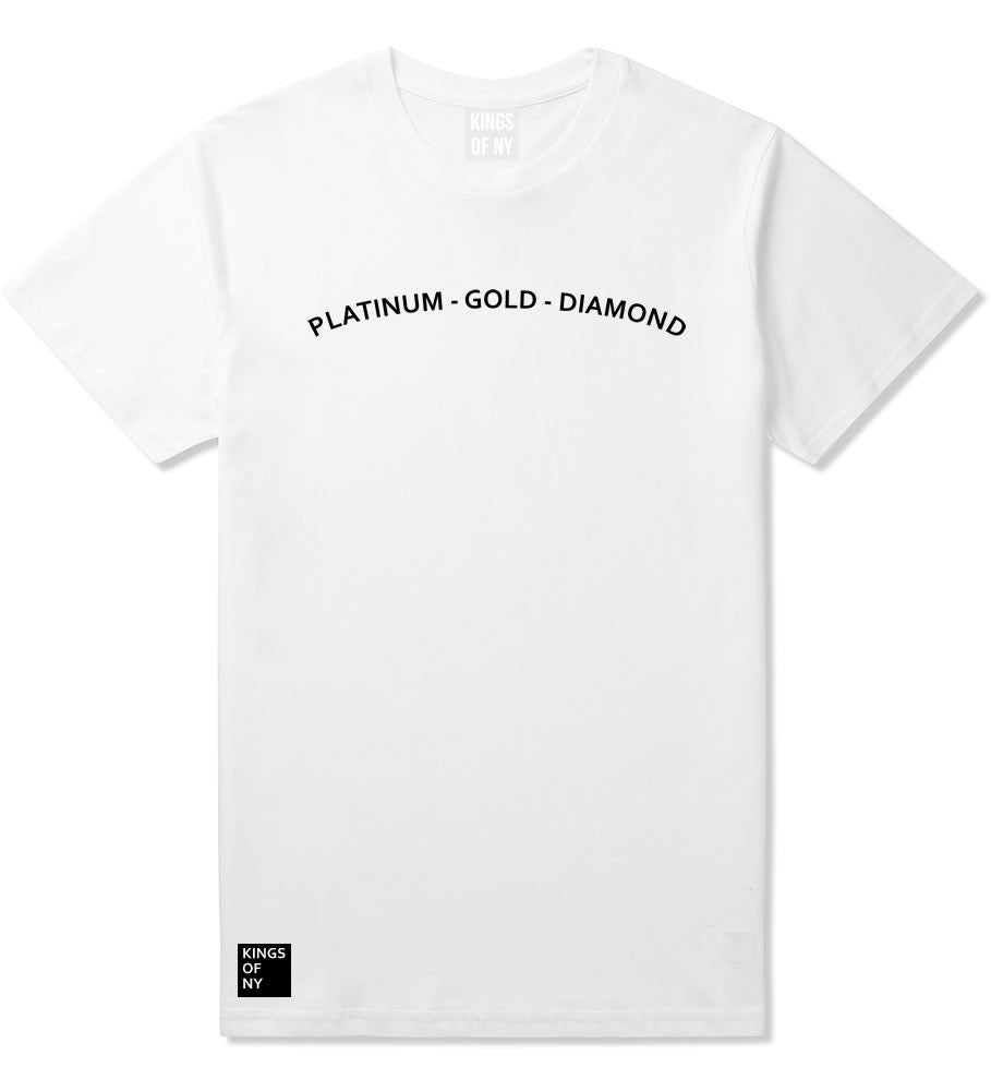 Platinum Gold Diamond T-Shirt in White by Kings Of NY