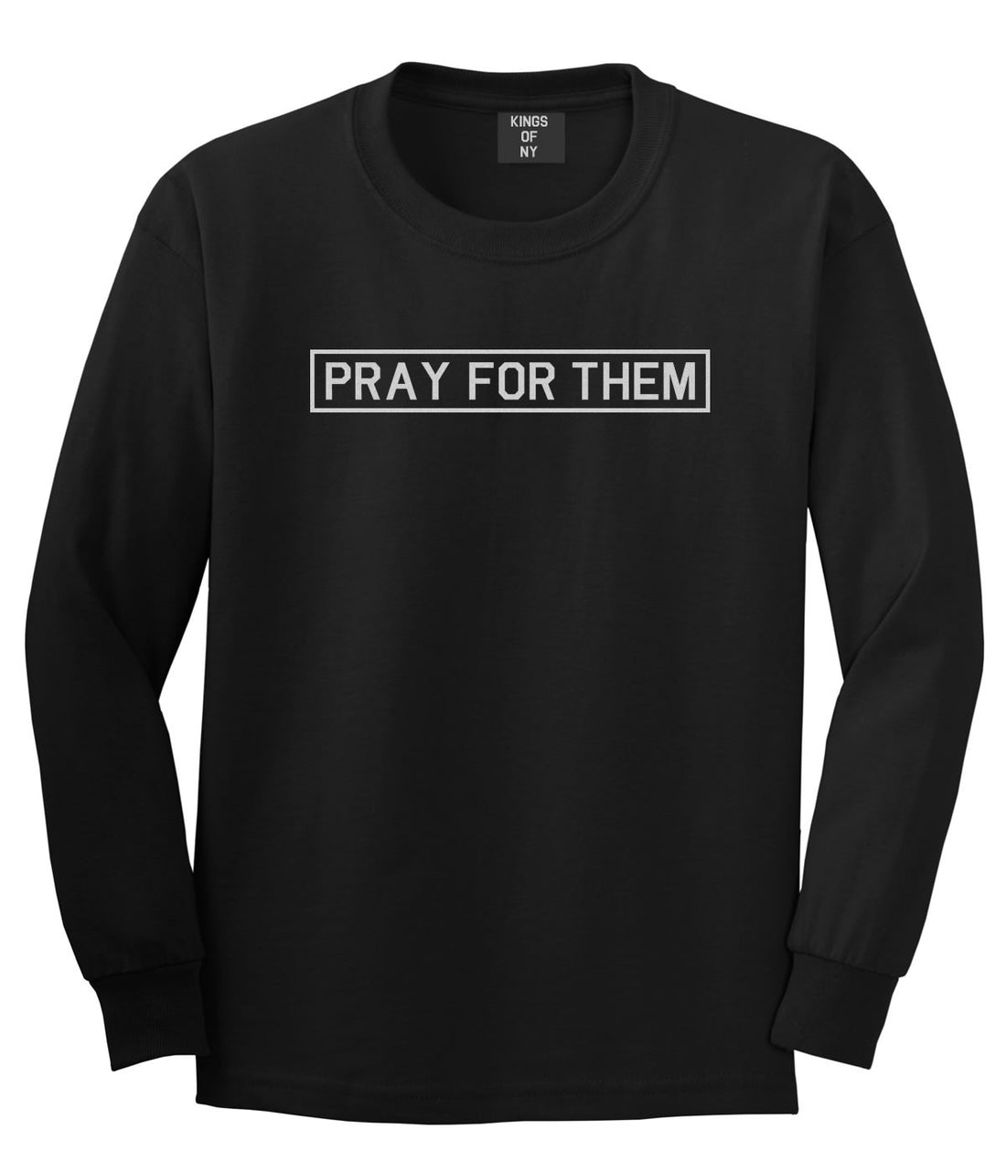 Pray For Them Fall15 Boys Kids Long Sleeve T-Shirt in Black by Kings Of NY